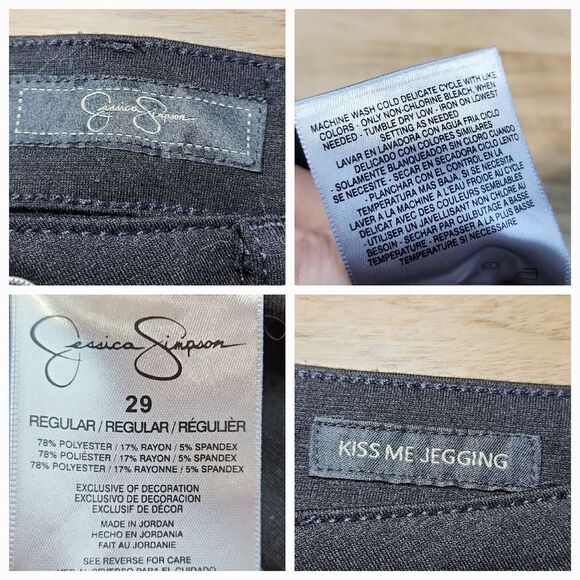 ☔️💜Jessica Simpson Black Kiss Me Jegging Pants Size 29 - Picture 11 of 11